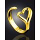 Heart Shaped Gold Plated Silver Adjustable Ring The Liquid, Ring Size: Adjustable, image , picture 2