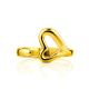 Heart Shaped Gold Plated Silver Adjustable Ring The Liquid, Ring Size: Adjustable, image , picture 3