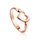 Heart Shaped Rose Plated Silver Ring The Liquid, Ring Size: 8.5 / 18.5, image 
