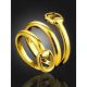Designer Gold-Plated Silver Belt Shaped Ring The ICONIC, Ring Size: Adjustable, image , picture 2