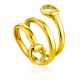 Designer Gold-Plated Silver Belt Shaped Ring The ICONIC, Ring Size: Adjustable, image 