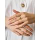 Golden Ribbed Band Ring The ICONIC, Ring Size: Adjustable, image , picture 4