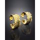 Textured Gold Plated Hoop Earrings The Liquid, image , picture 2
