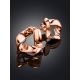Rose Plated Sterling Silver ​Hammered Abstract Stud Earrings The Liquid, image , picture 2