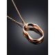 Abstract Hammered Rose Plated Silver Necklace The Liquid, image , picture 2