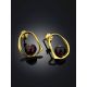 Minimalistic Gold Plated  Silver Earrings With Natural Cherry Amber The Palazzo, image , picture 2