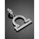 White Gold Diamond Libra Sign Pendant, image , picture 2