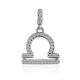 White Gold Diamond Libra Sign Pendant, image 