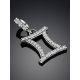 White Gold Gemini Sign Pendant, image , picture 2