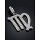 White Gold Diamond Virgo Sign Pendant, image , picture 2