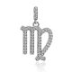 White Gold Diamond Virgo Sign Pendant, image 