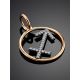 Gold Diamond Sagittarius Sign Pendant, image , picture 2