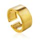 Contemporary Brush Finish Gold Plated Silver Ring The ICONIC, Ring Size: Adjustable, image 