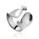 Glossy Silver Adjustable Ring The Liquid, Ring Size: Adjustable, image 