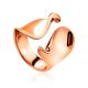 Trendy Rose Plated Silver Ring The Liquid, Ring Size: Adjustable, image 