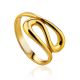 Glossy Gilded Silver Ring The Liquid, Ring Size: 5 / 15.5, image 