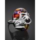 Murano Glass Cocktail Ring With Silver Frog Detail, Ring Size: 6.5 / 17, image , picture 2