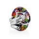 Murano Glass Cocktail Ring With Silver Frog Detail, Ring Size: 8 / 18, image , picture 4