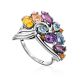 Fabulous Silver Ring With Mix Color Stones, Ring Size: 9.5 / 19.5, image 