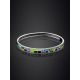 Playful Design Silver Enamel Bangle Bracelet, image , picture 2