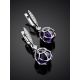 Vintage Style Silver Amethyst Egg Shaped Dangles The Romanov, image , picture 2