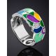 Mix Color Enamel Band Ring With Crystals, Ring Size: 6.5 / 17, image , picture 2