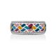 Geometric Design Silver Enamel Band Ring, Ring Size: 8 / 18, image , picture 3