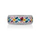 Geometric Design Silver Enamel Band Ring, Ring Size: 8 / 18, image , picture 3