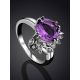 Chic Silver Amethyst Ring, Ring Size: 6.5 / 17, image , picture 2