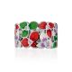 Floral Design Silver Enamel Band Ring, Ring Size: 8 / 18, image , picture 3