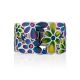 Ultra Feminine Floral Design Enamel Band Ring With Crystals, Ring Size: 7 / 17.5, image , picture 3