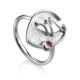 Designer Silver Amethyst Ring, Ring Size: 8.5 / 18.5, image 