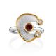 Futuristic Design Silver Garnet Ring, Ring Size: 9.5 / 19.5, image , picture 4