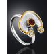 Futuristic Design Silver Garnet Ring, Ring Size: 9 / 19, image , picture 2