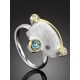 Designer Silver Topaz Ring With Crystals, Ring Size: 8 / 18, image , picture 2