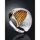 Futuristic Design Gilded Silver Ring, Ring Size: 7 / 17.5, image , picture 2