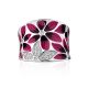 Floral Design Silver Enamel Ring, Ring Size: 6 / 16.5, image , picture 4