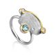 Designer Silver Topaz Ring With Crystals, Ring Size: 8 / 18, image 