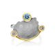 Designer Silver Topaz Ring With Crystals, Ring Size: 8 / 18, image , picture 3