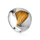 Futuristic Design Gilded Silver Ring, Ring Size: 7 / 17.5, image 