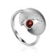 Torn Design Silver Garnet Ring, Ring Size: 9 / 19, image 