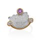Designer Silver Ring With Amethyst And Crystals, Ring Size: 8.5 / 18.5, image , picture 4