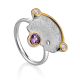 Designer Silver Ring With Amethyst And Crystals, Ring Size: 8.5 / 18.5, image 