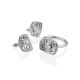 Abstract Design Silver Crystal Earrings, image , picture 3