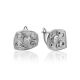 Abstract Design Silver Crystal Earrings, image 