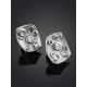 Abstract Design Silver Crystal Earrings, image , picture 2