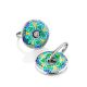 Colorful Silver Enamel Ring With Crystal Centerpiece, Ring Size: 7 / 17.5, image , picture 4