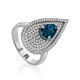 Fabulous Cocktail Silver Ring With Topaz London, Ring Size: 8 / 18, image 