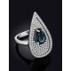 Fabulous Cocktail Silver Ring With Topaz London, Ring Size: 8 / 18, image , picture 2