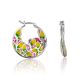 Bright Mix Color Enamel Hoop Earrings, image 